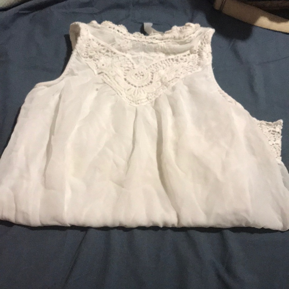 Girls size 8 off white blouse